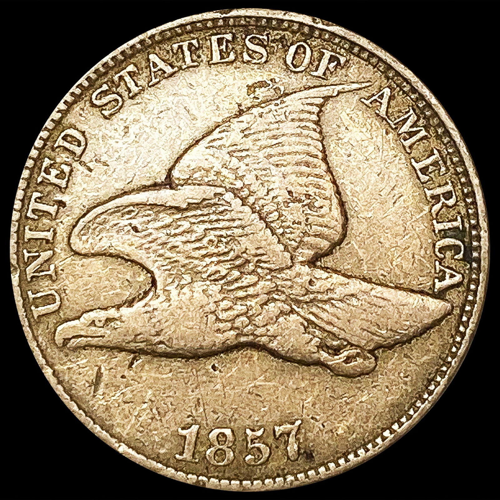 1857 Flying Eagle Cent NEARLY UNCIRCULATED (1 of 2)