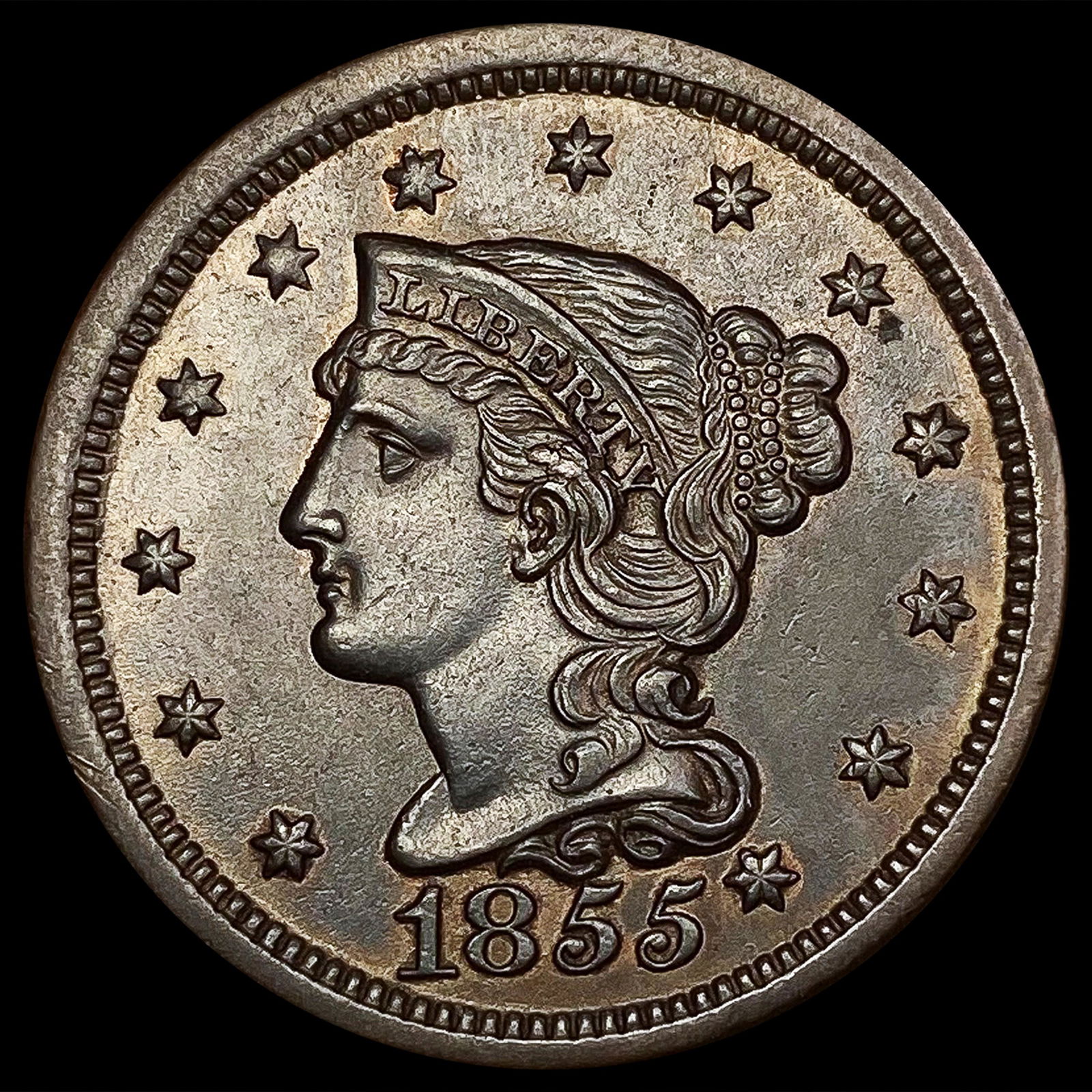 1855 Large Cent GEM BU (1 of 2)