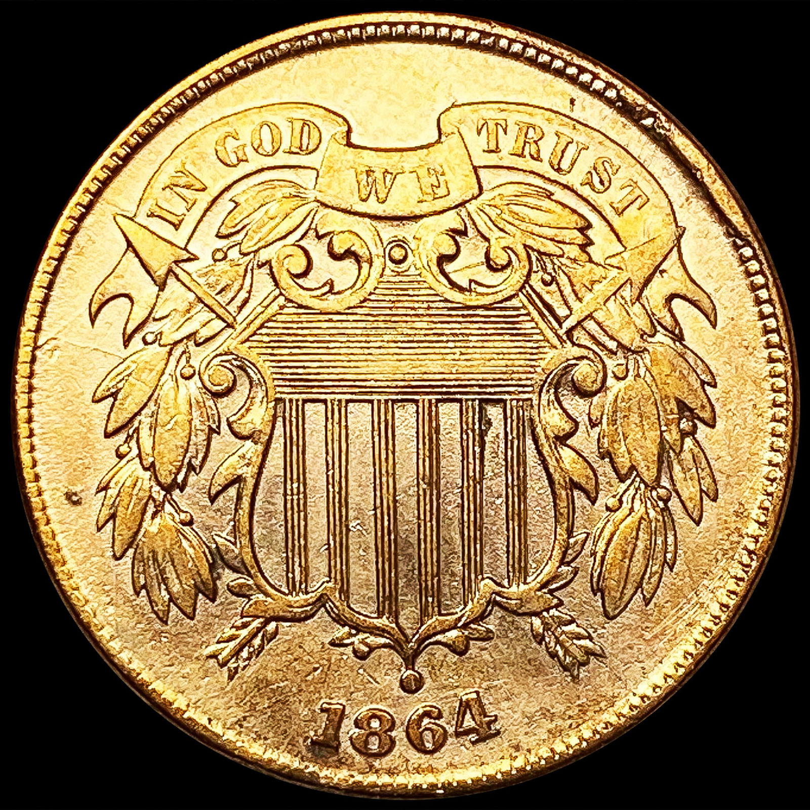 1864 Two Cent Piece GEM BU (1 of 2)