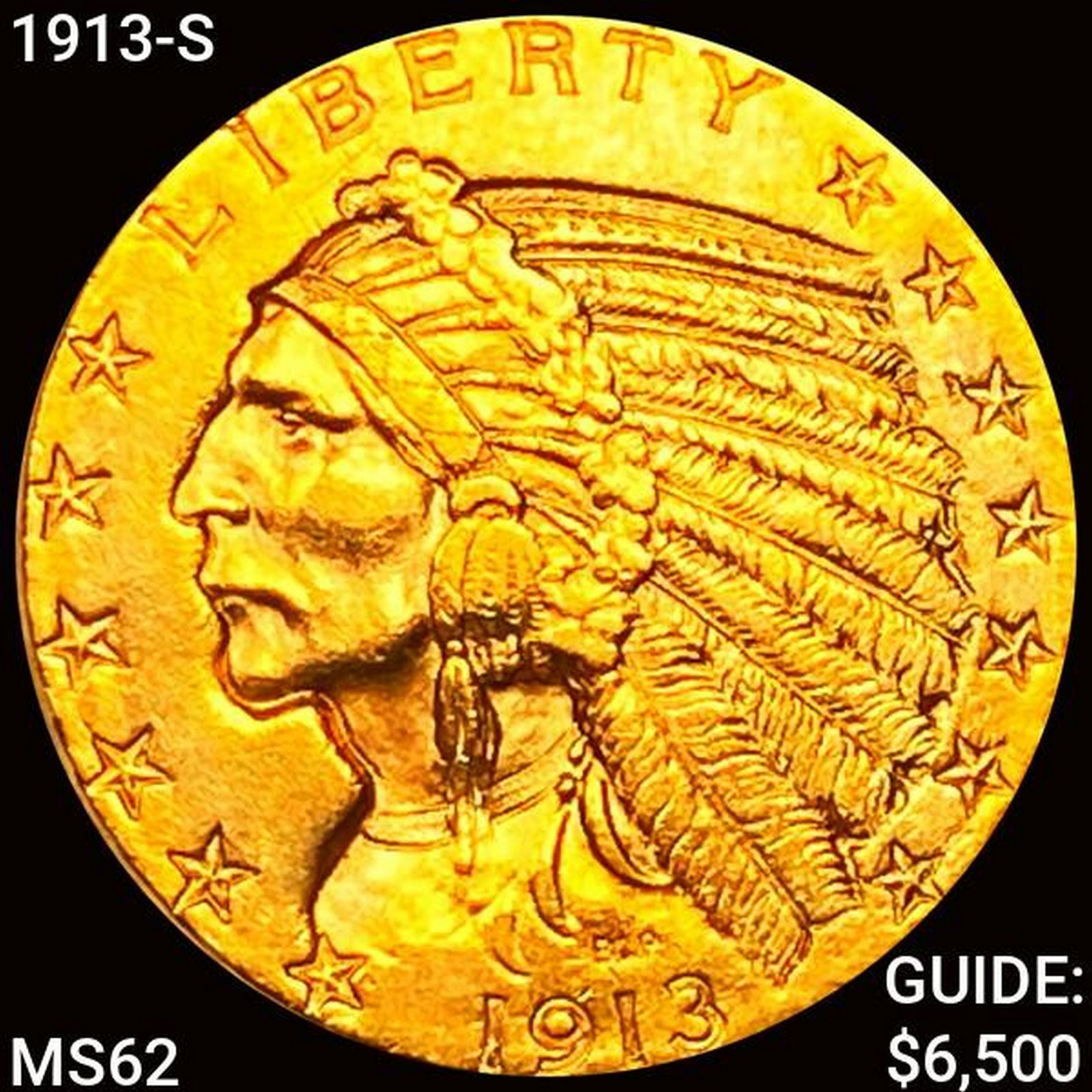 1913-S $5 Gold Half Eagle UNCIRCULATED (1 of 2)