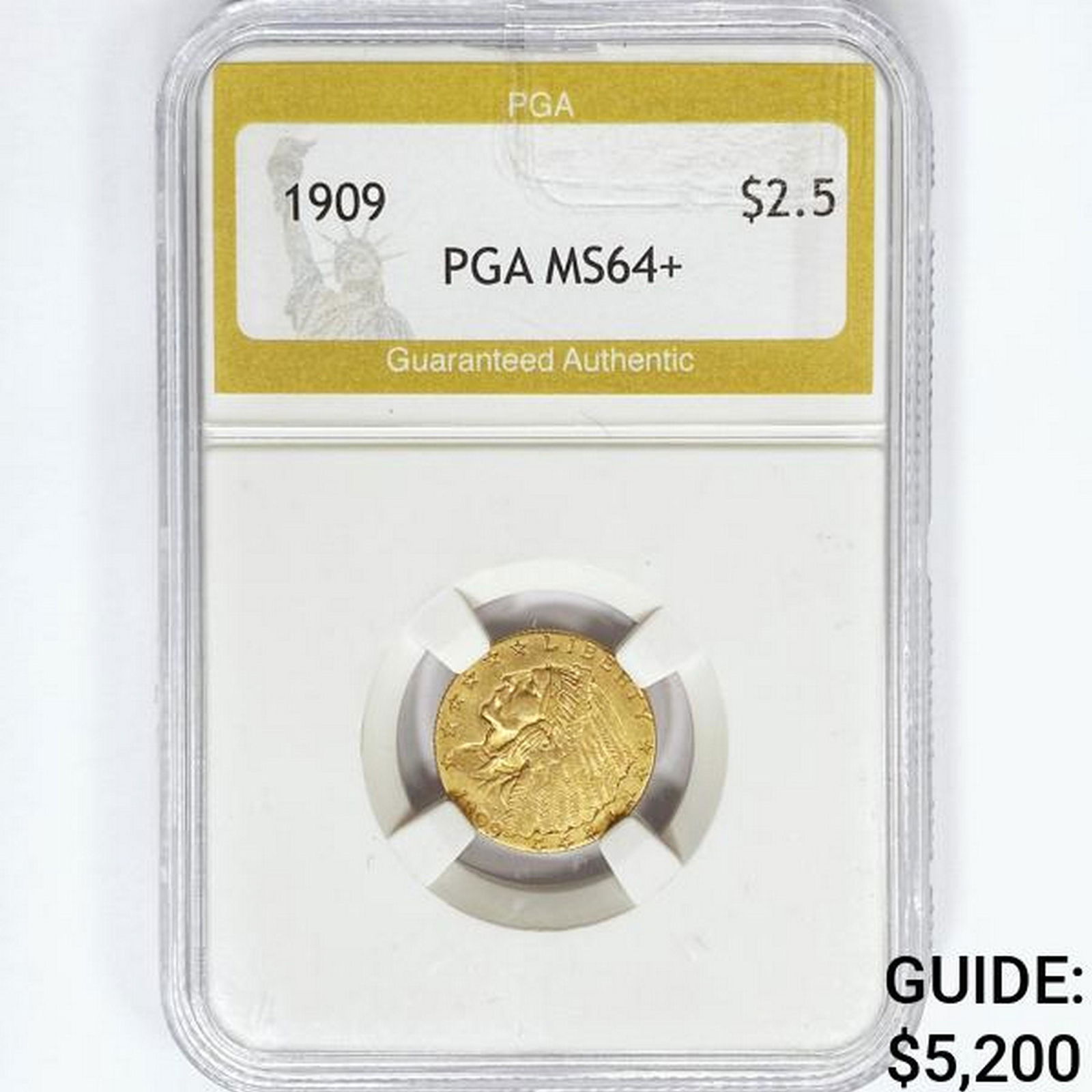 1909 $2.50 Gold Quarter Eagle PGA MS64+ (1 of 2)