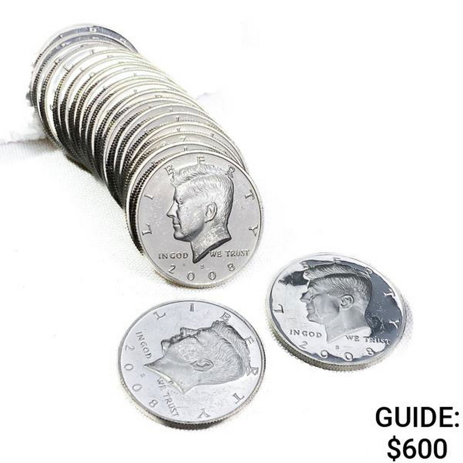 2008-S 90% Silver Kennedy Half Dollar Roll (20 Coi (1 of 4)