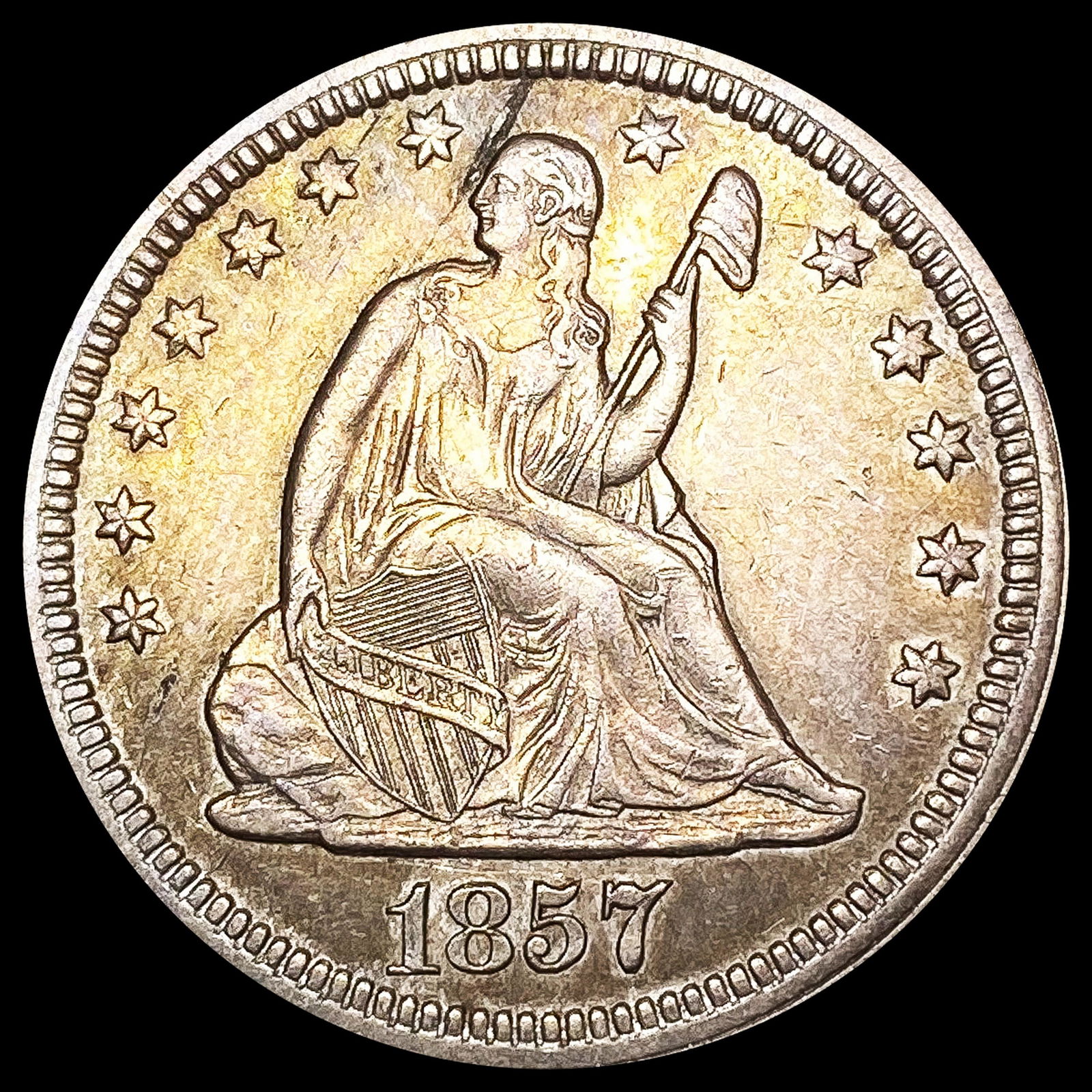 1857 Seated Liberty Quarter UNCIRCULATED (1 of 2)