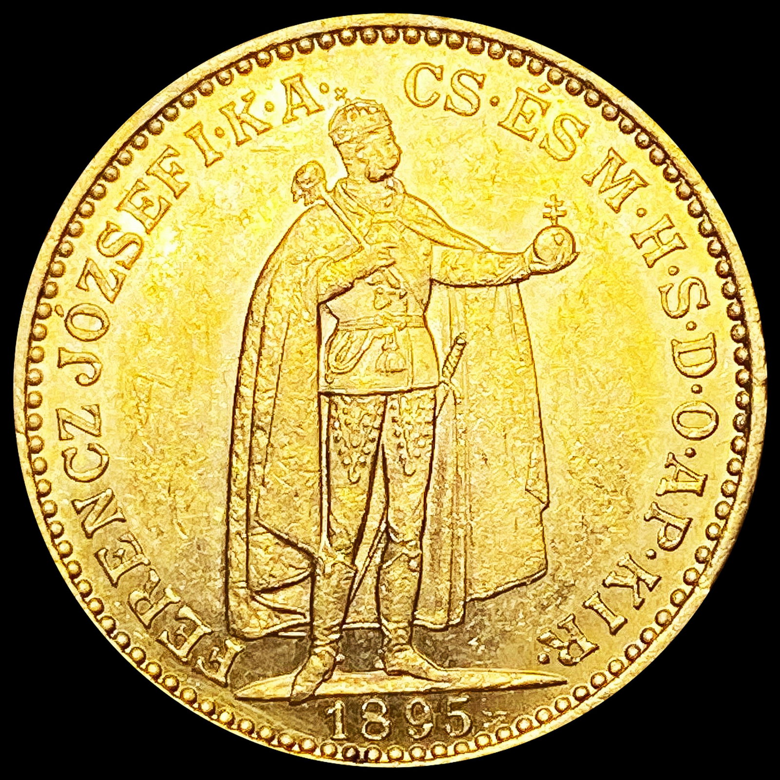 1895 Hungary .196oz Gold 20 Korona CHOICE BU: 1895 Hungary .196oz Gold 20 Korona CHOICE BU