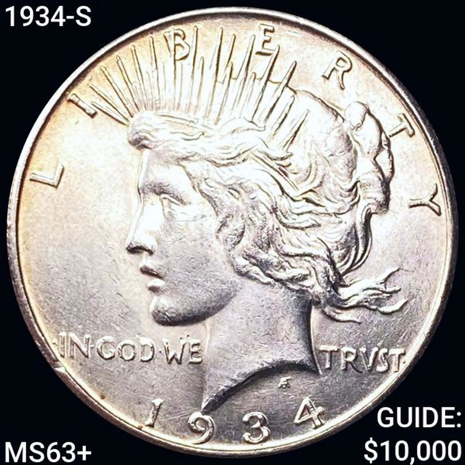 1934-S Silver Peace Dollar UNCIRCULATED + (1 of 2)