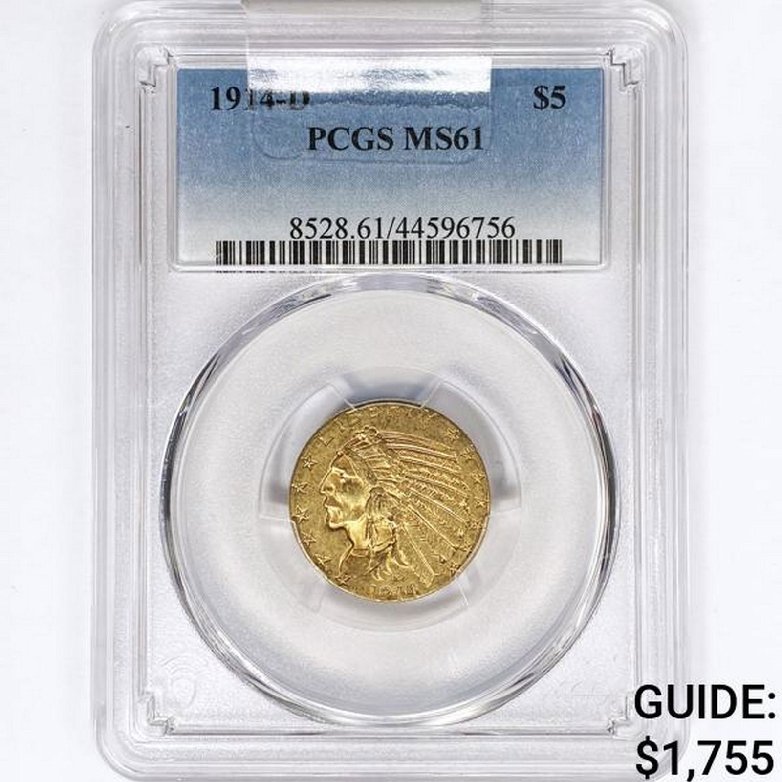 1914-D $5 Gold Half Eagle PCGS MS61 (1 of 2)