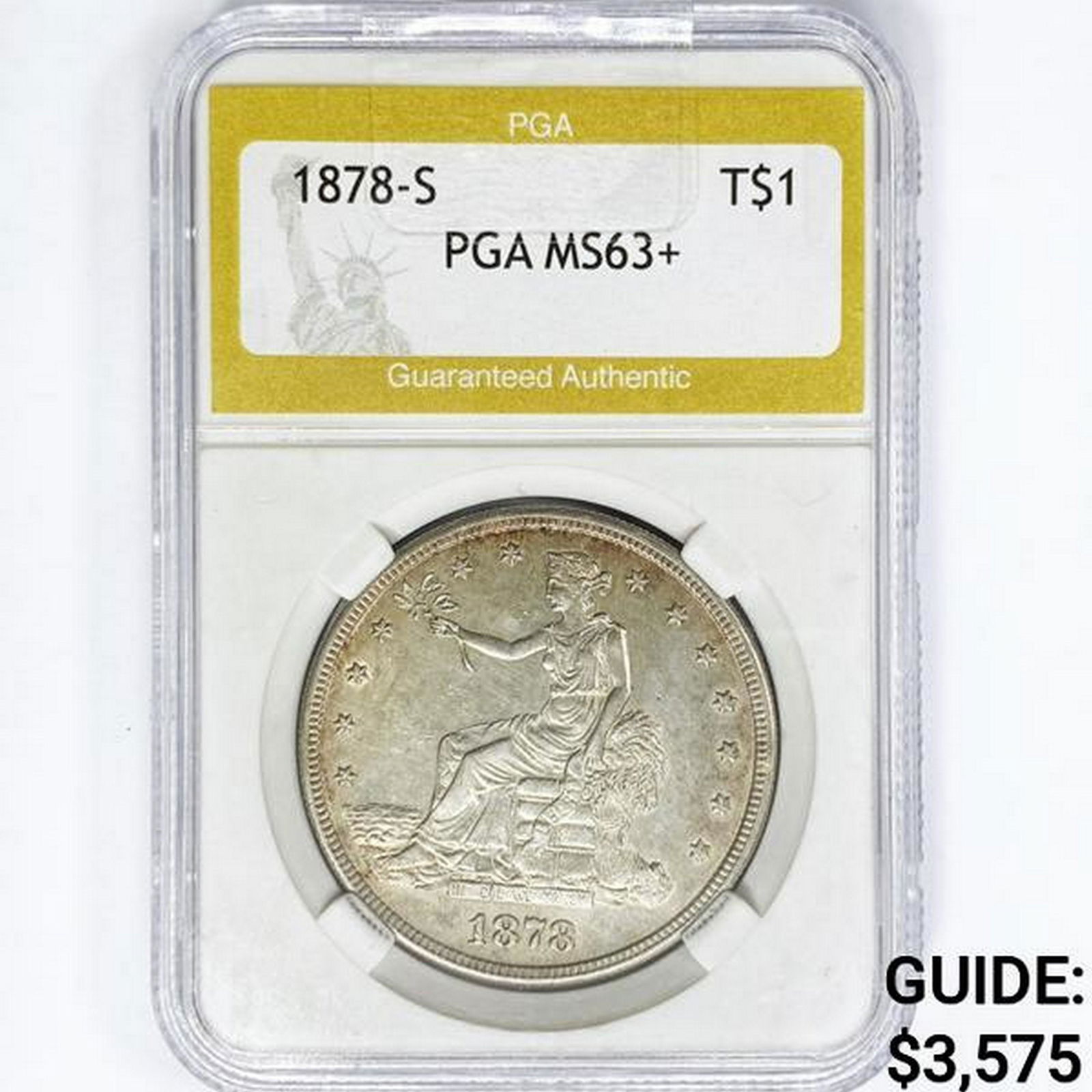 1878-S Silver Trade Dollar PGA MS63+ (1 of 2)