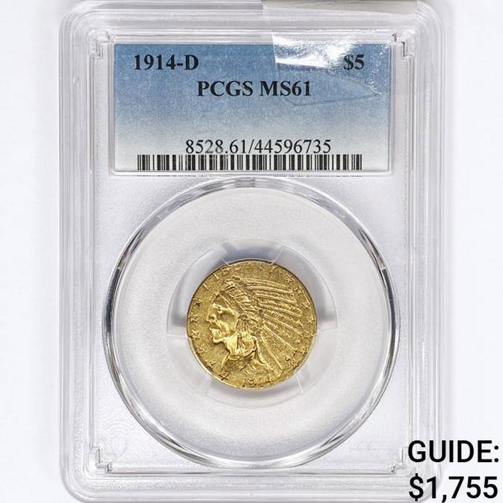 1914-D $5 Gold Half Eagle PCGS MS61 (1 of 2)