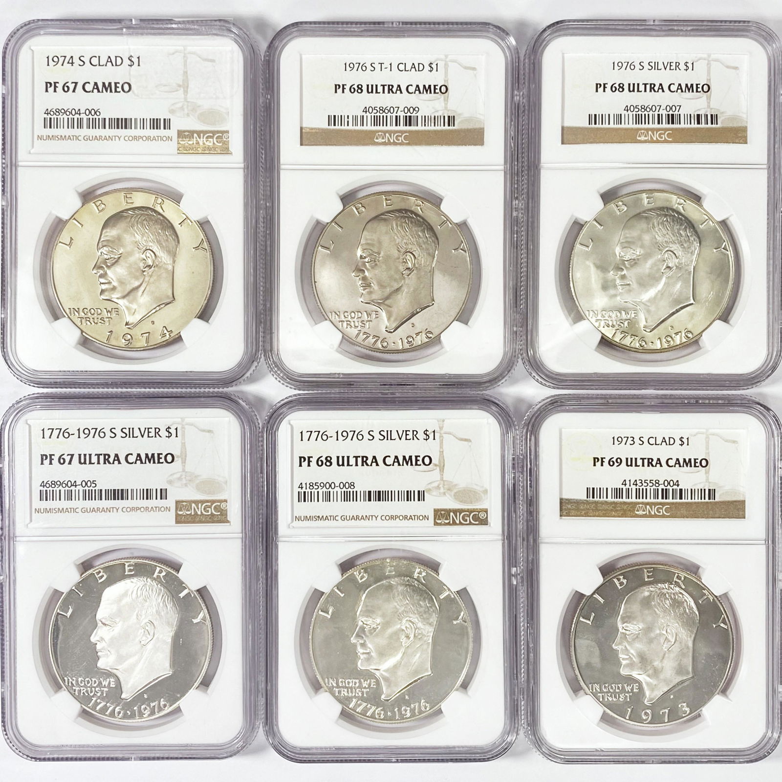 1776-1976 Set (5) Eisenhower Dollars NGC PF (1 of 2)
