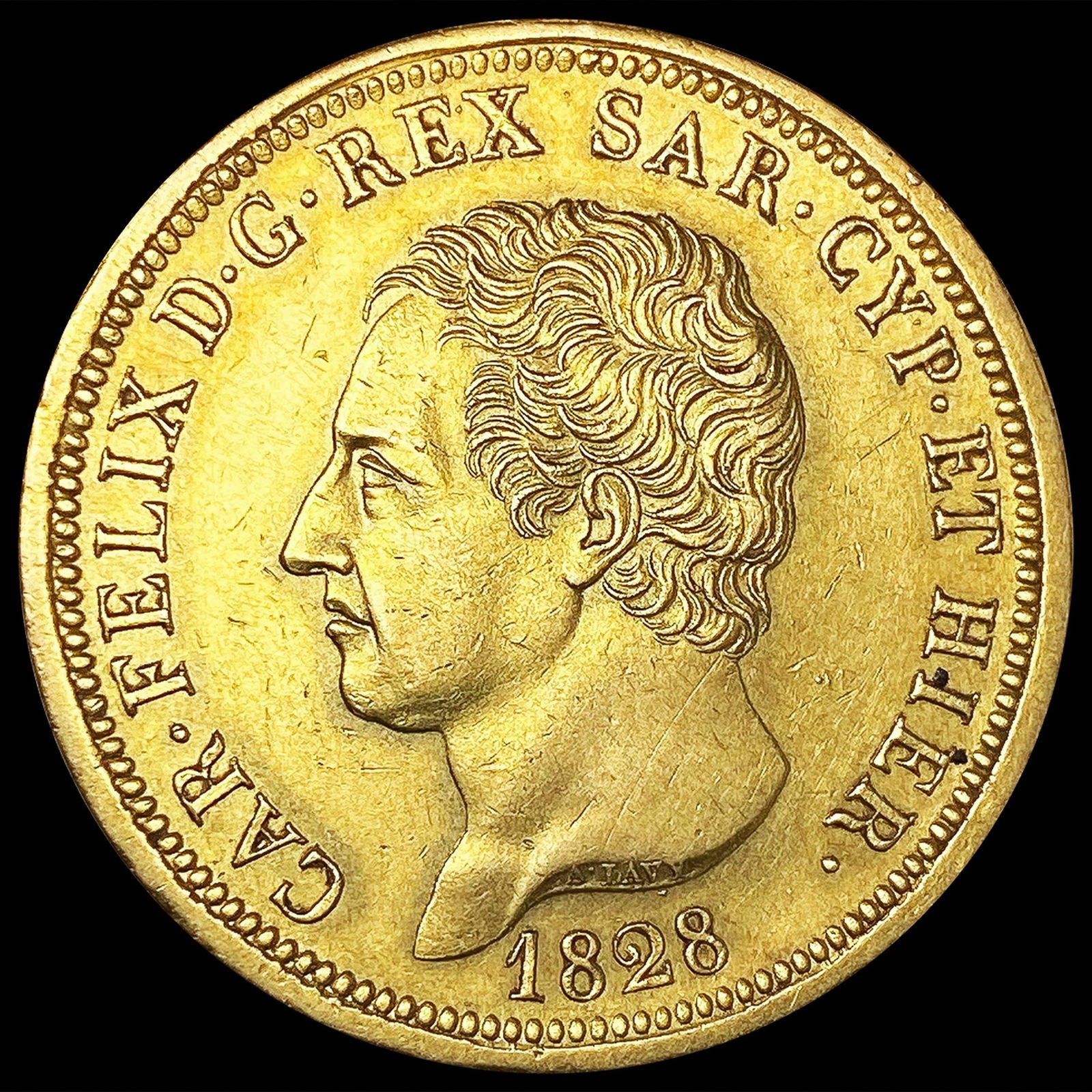 1828 Sardinia .7465oz Gold 80 Lire UNCIRCULATED (1 of 2)