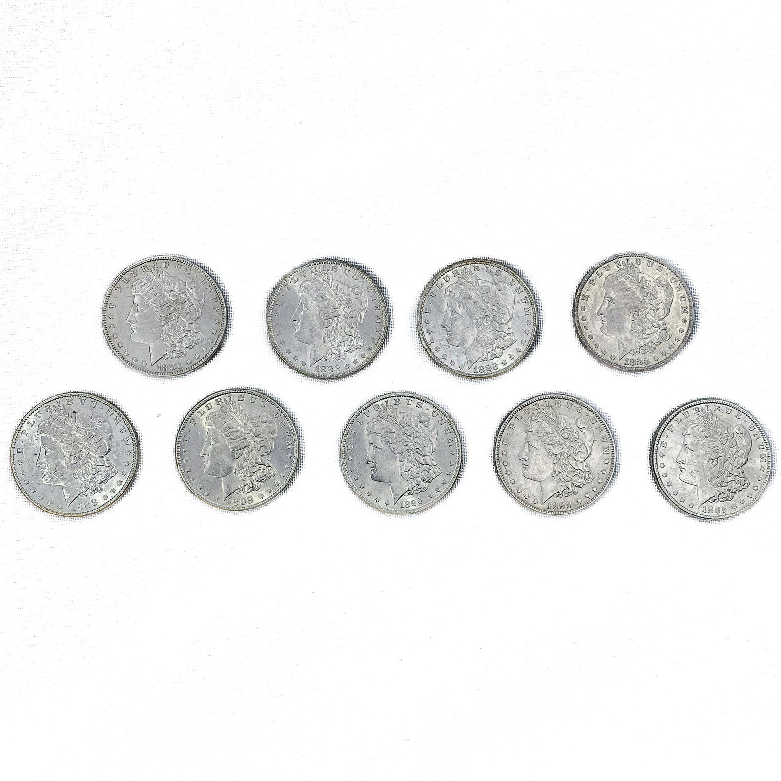 (9) Morgan Silver Dollars (1880-O, 1882-O, 1883- (1 of 2)