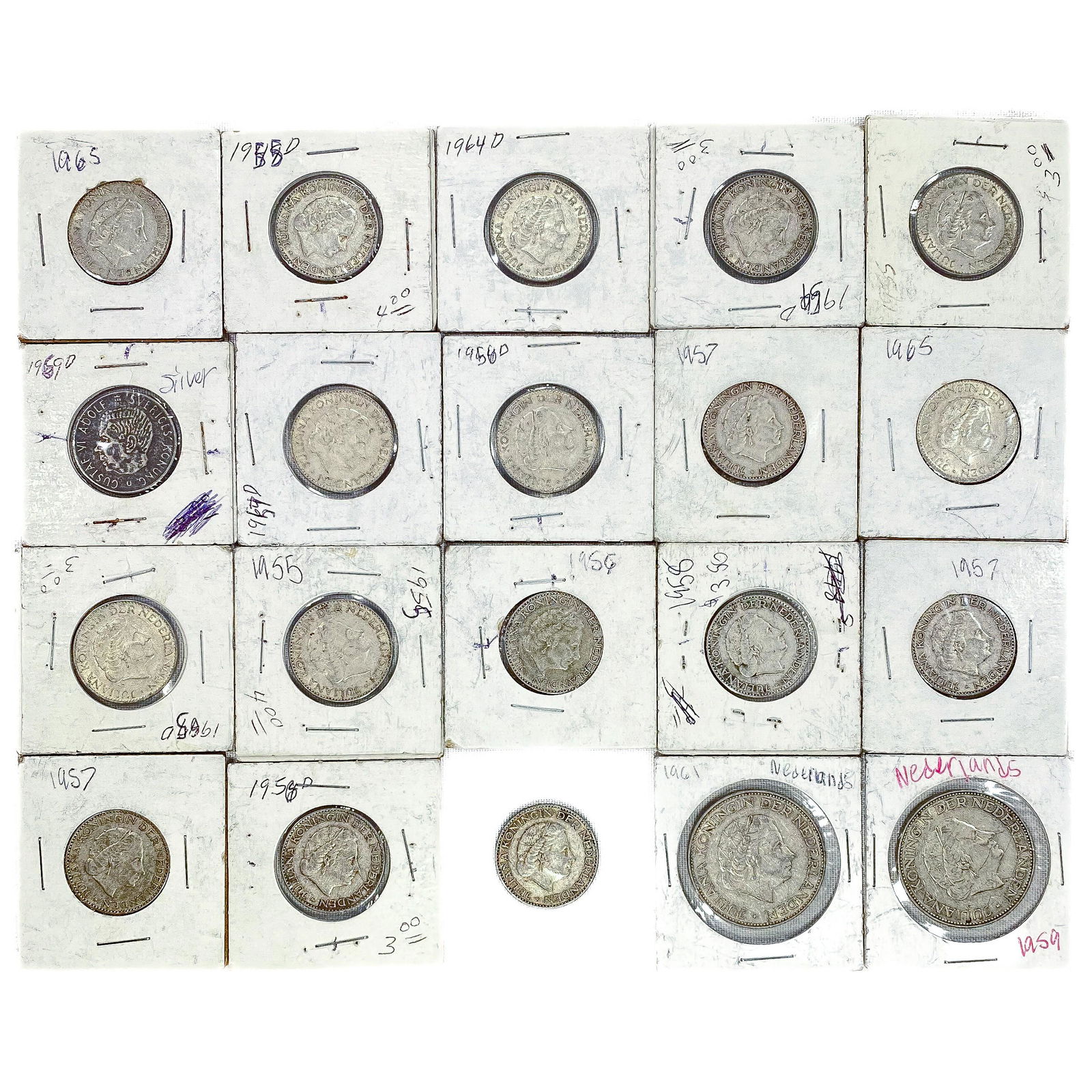 1955-1965 Varied Foreign Silver Coinage (20 Coins) (1 of 2)