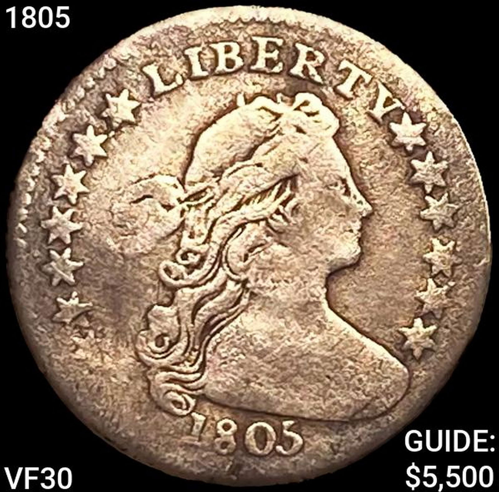 1805 Draped Bust Half Dime UNCIRCULATED + (1 of 2)