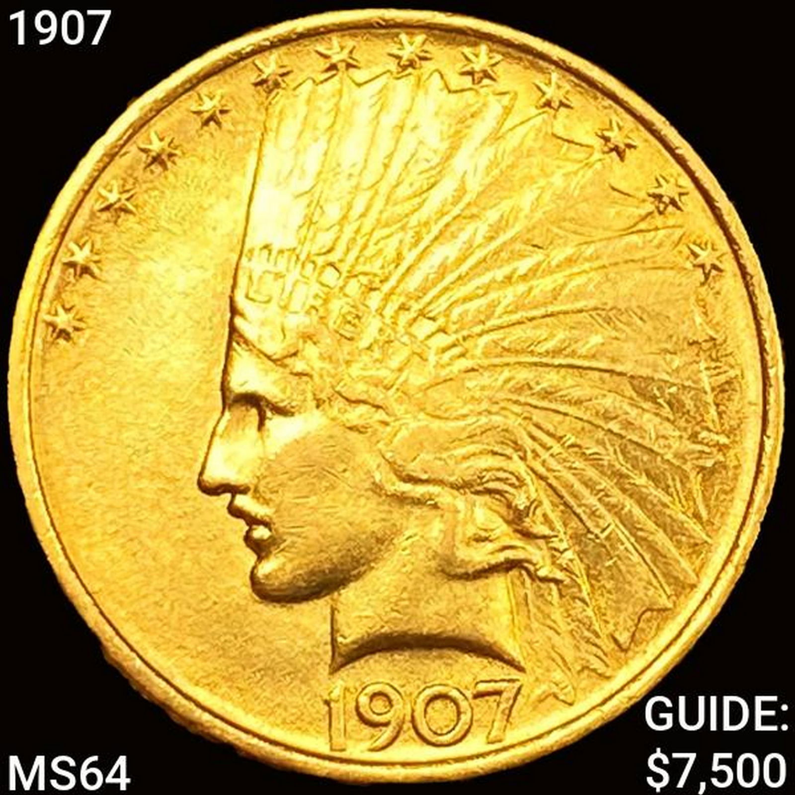 1907 $10 Gold Eagle No Motto CHOICE BU (1 of 2)