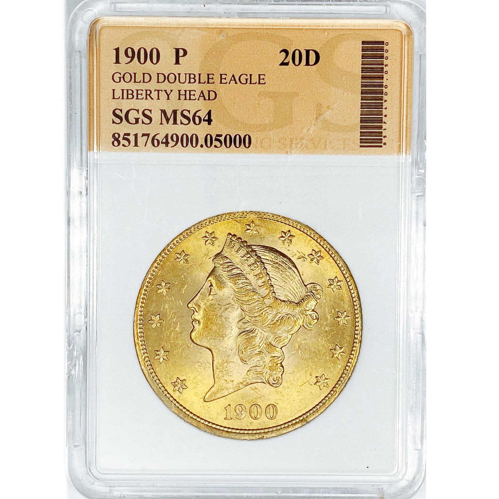 1900-P $20 Gold Double Eagle SGS MS64 (1 of 2)