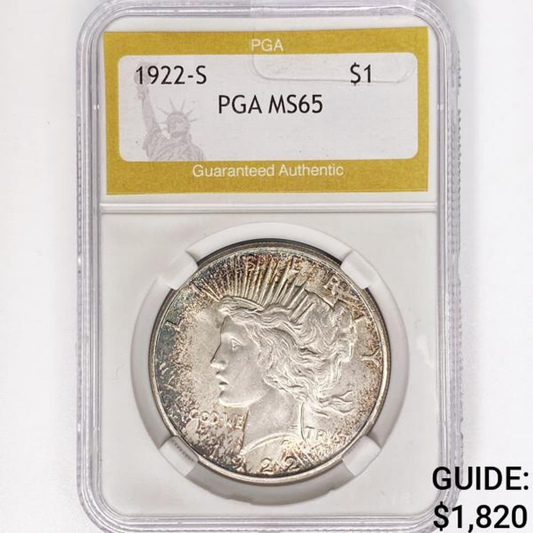 1922-S Silver Peace Dollar PGA MS65 (1 of 2)