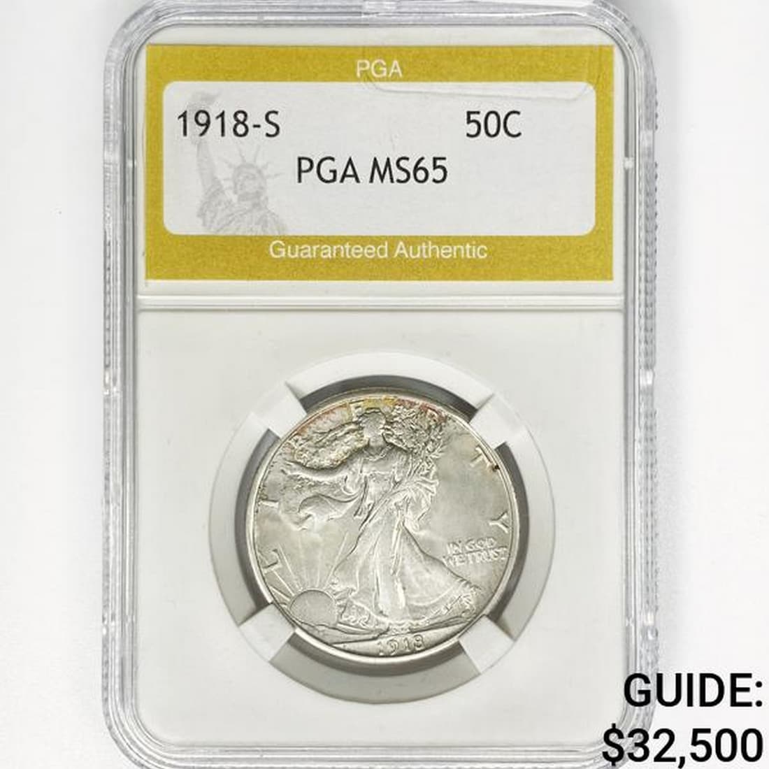 1918-S Walking Liberty Half Dollar PGA MS65 (1 of 2)