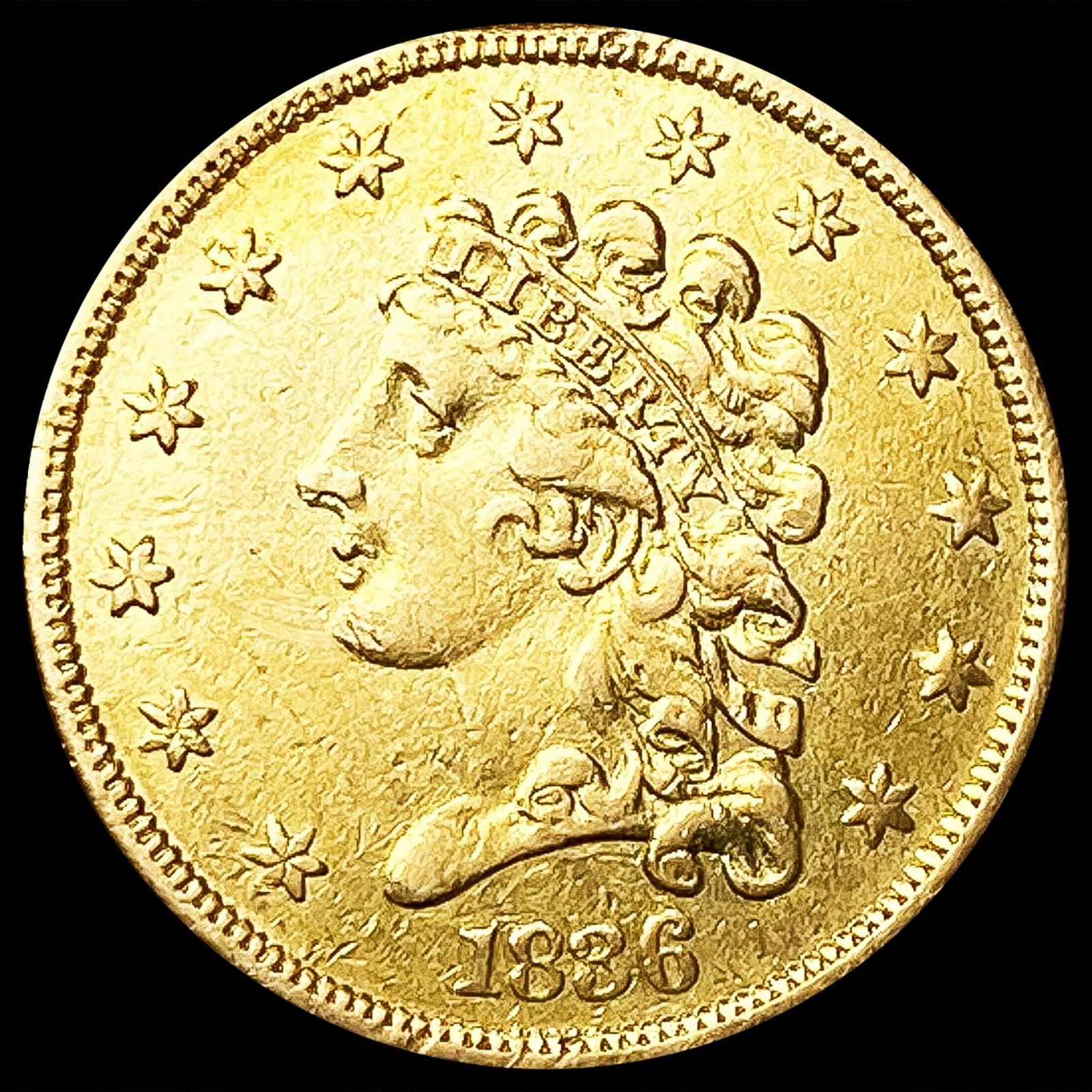 1836 $2.50 Gold Quarter Eagle LIGHTLY CIRCULATED (1 of 2)