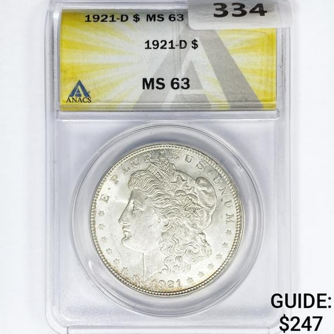 1921-D Morgan Silver Dollar ANACS MS63 (1 of 2)