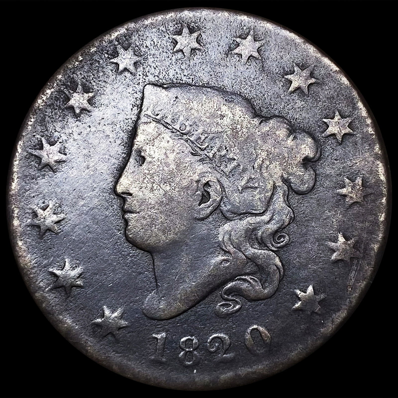 1820 Sm Date Large Cent NICELY CIRCULATED (1 of 2)