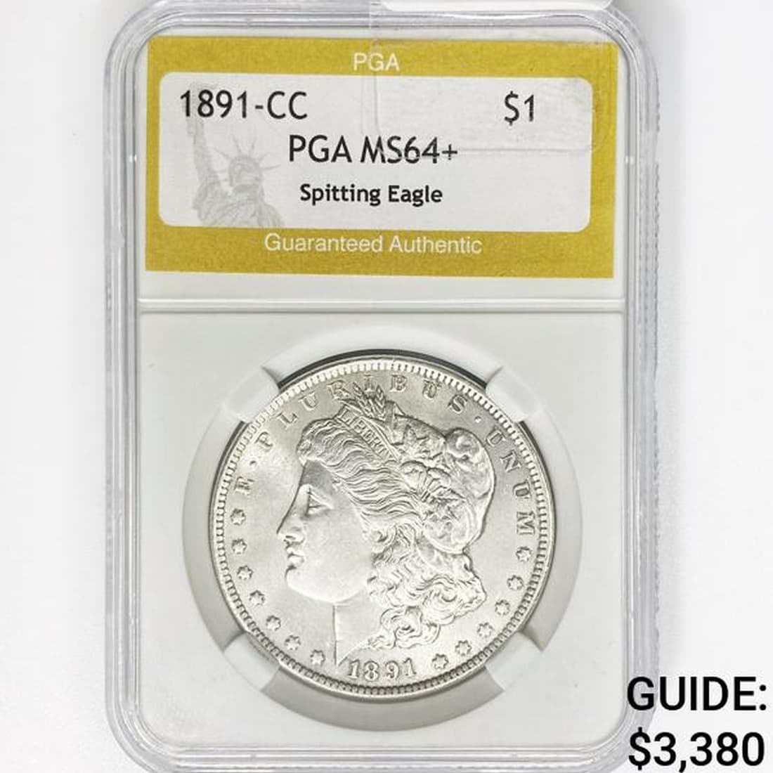 1891-CC Morgan Silver Dollar PGA MS64+ Spit. Eagle (1 of 2)