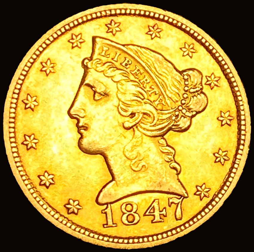 1847 $5 Gold Half Eagle UNCIRCULATED (1 of 2)