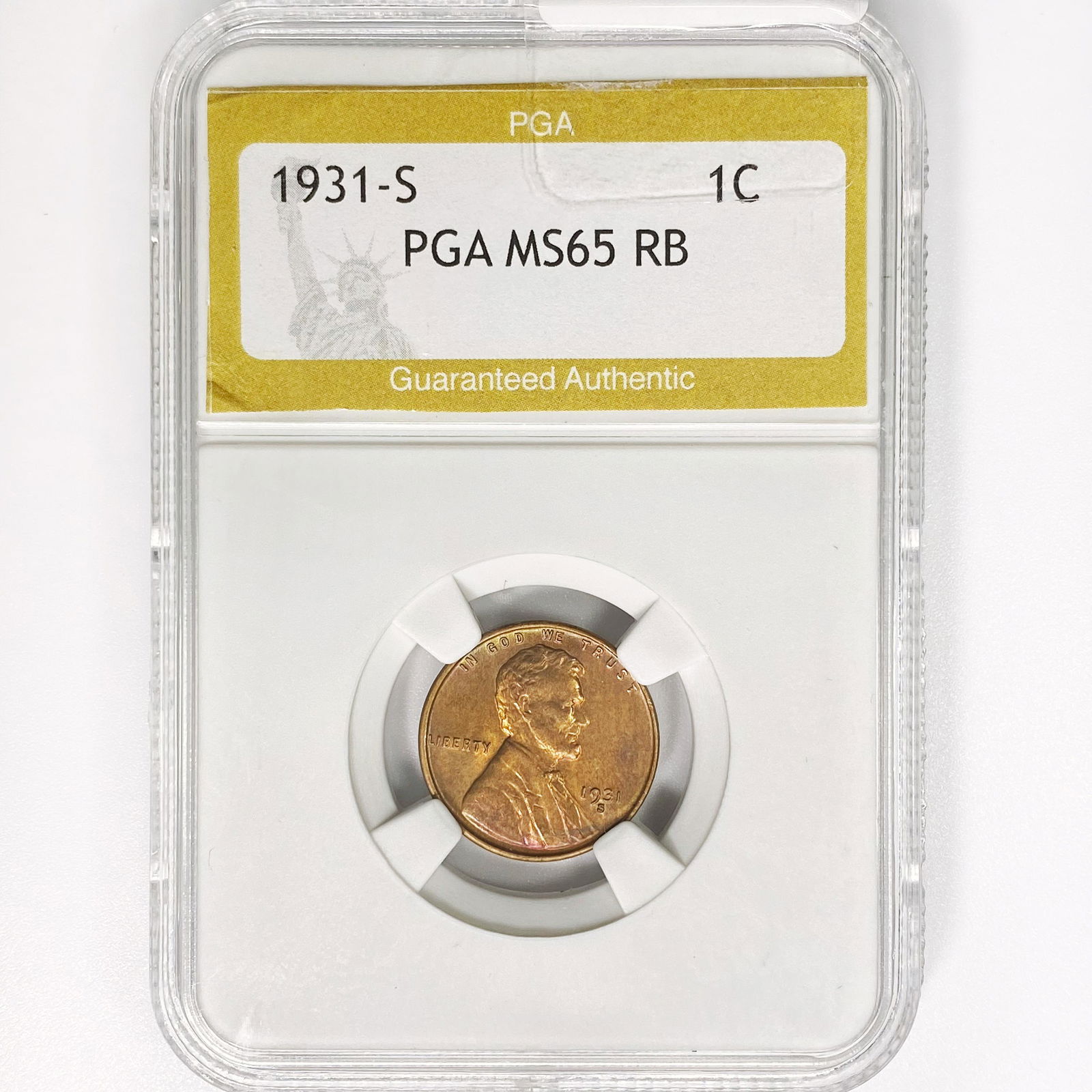 1931-S Wheat Cent PGA MS65 RB (1 of 2)