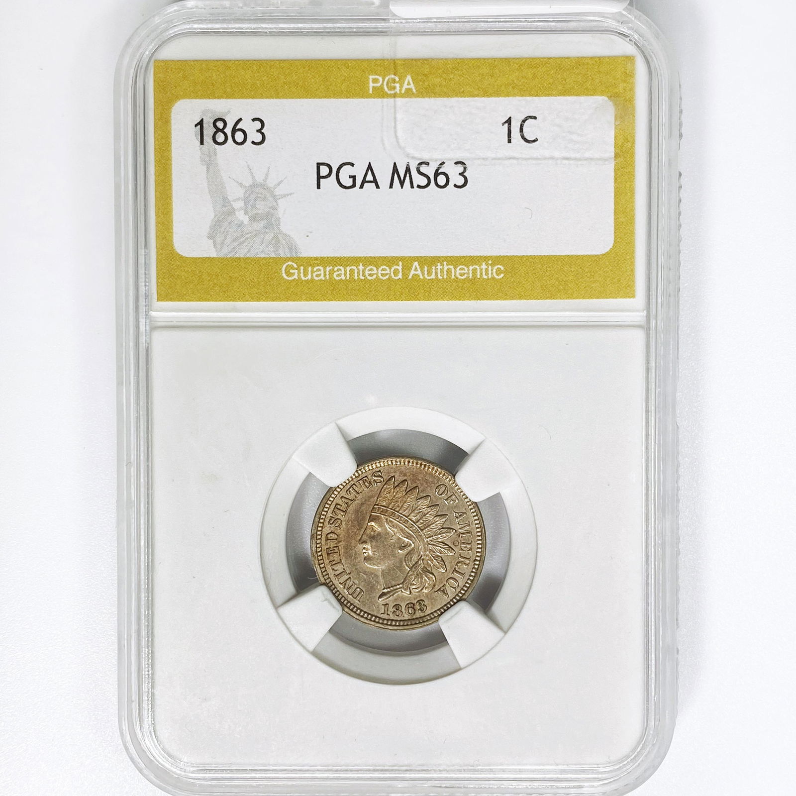1863 Indian Head Cent PGA MS63 (1 of 2)
