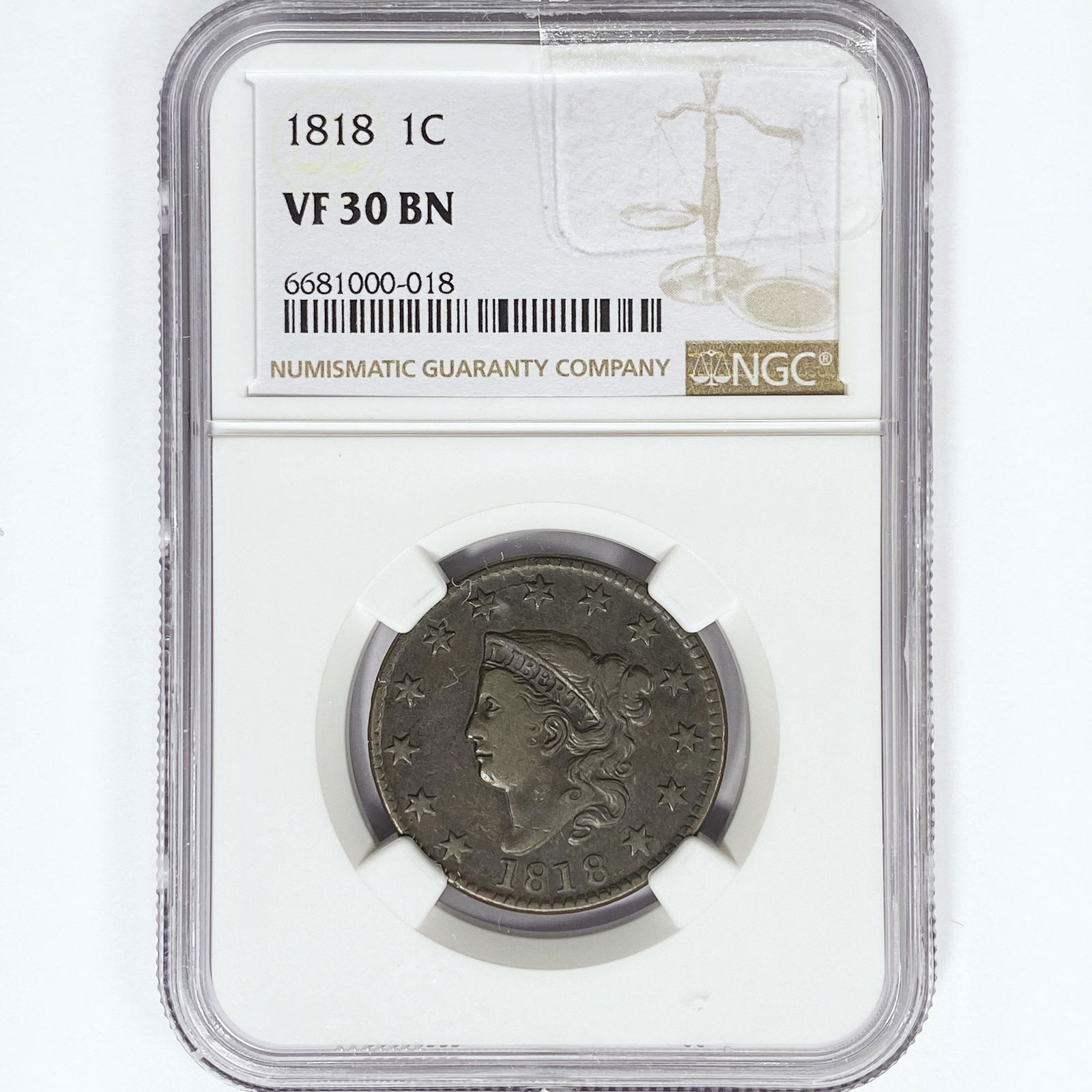 1818 NGC VF30 BN Large Cent (1 of 2)