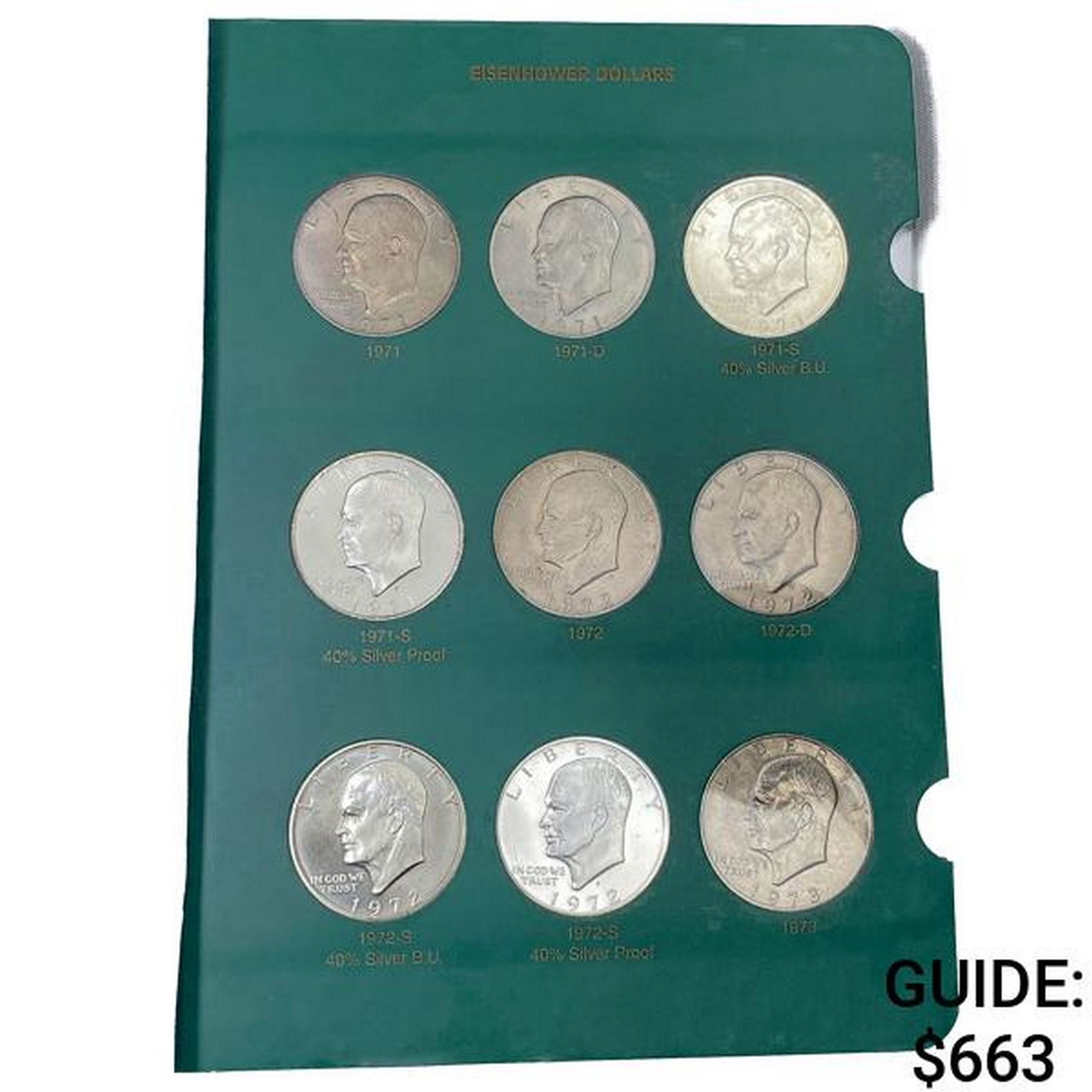 1971-1978 Eisenhower Silver Dollar Book (32 Coins) (1 of 9)
