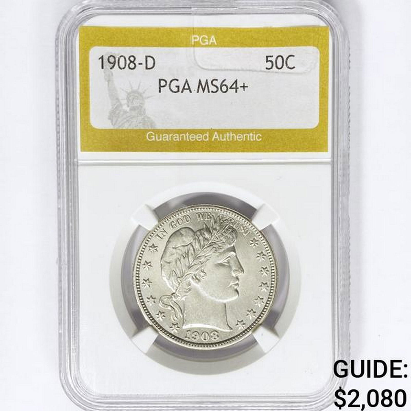 1908-D Barber Half Dollar PGA MS64+ (1 of 2)