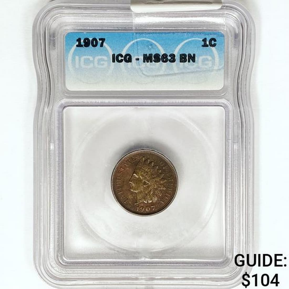 1907 Indian Head Cent ICG MS63 BN (1 of 2)