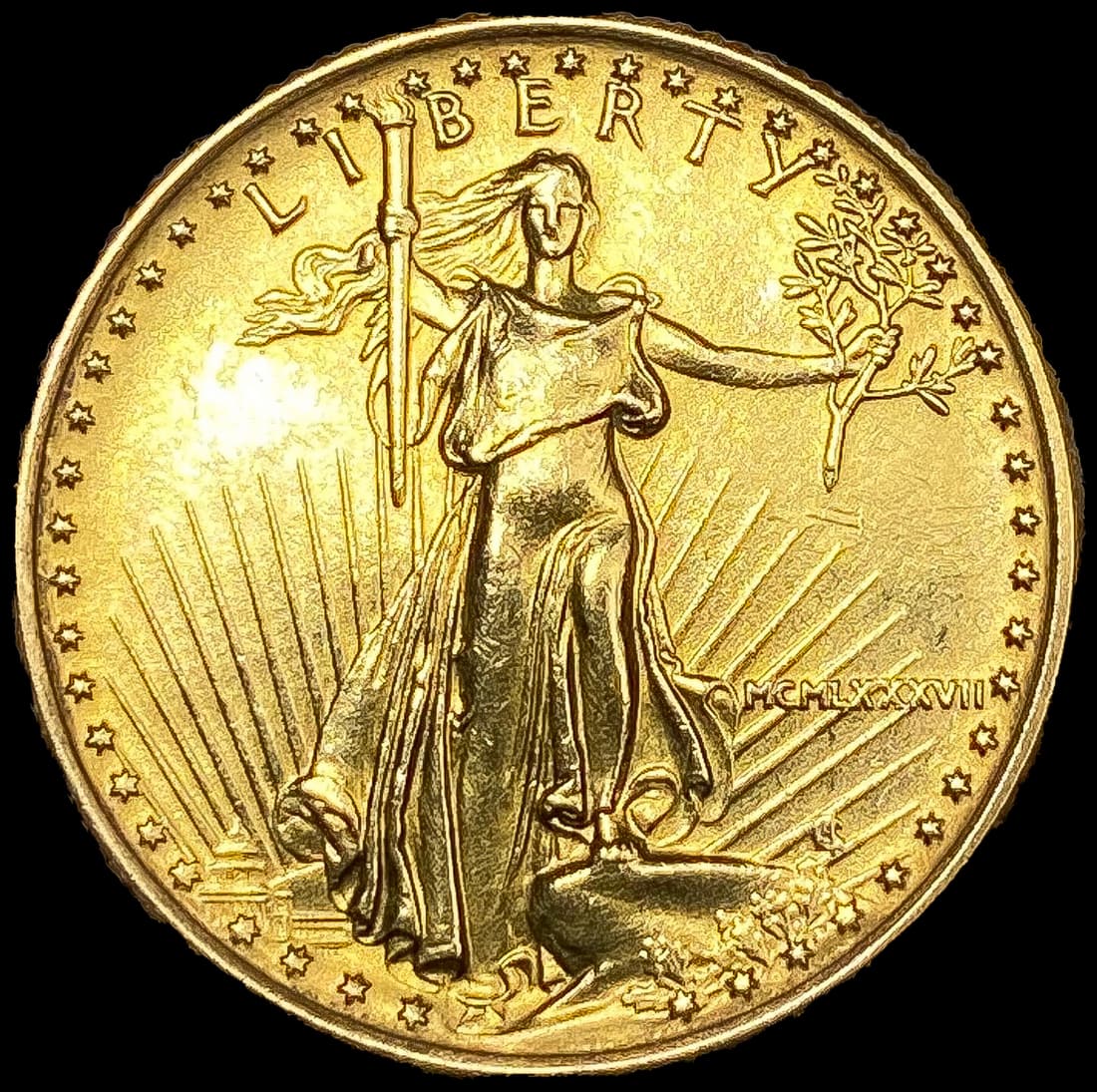 1987 US 1/4oz Gold $5 Eagle (1 of 2)