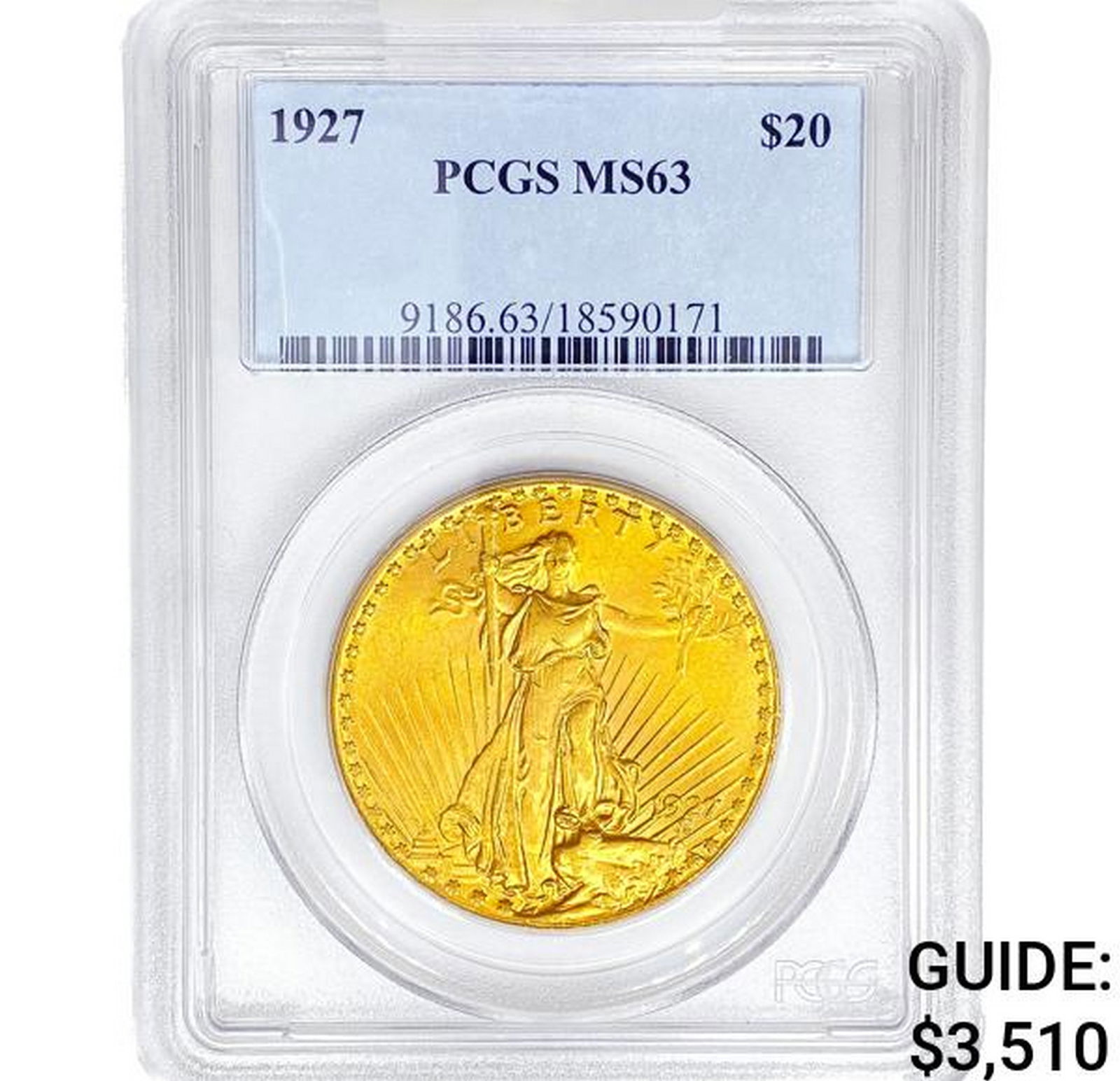 1927 SG $20 Gold Double Eagle PCGS MS63 (1 of 2)