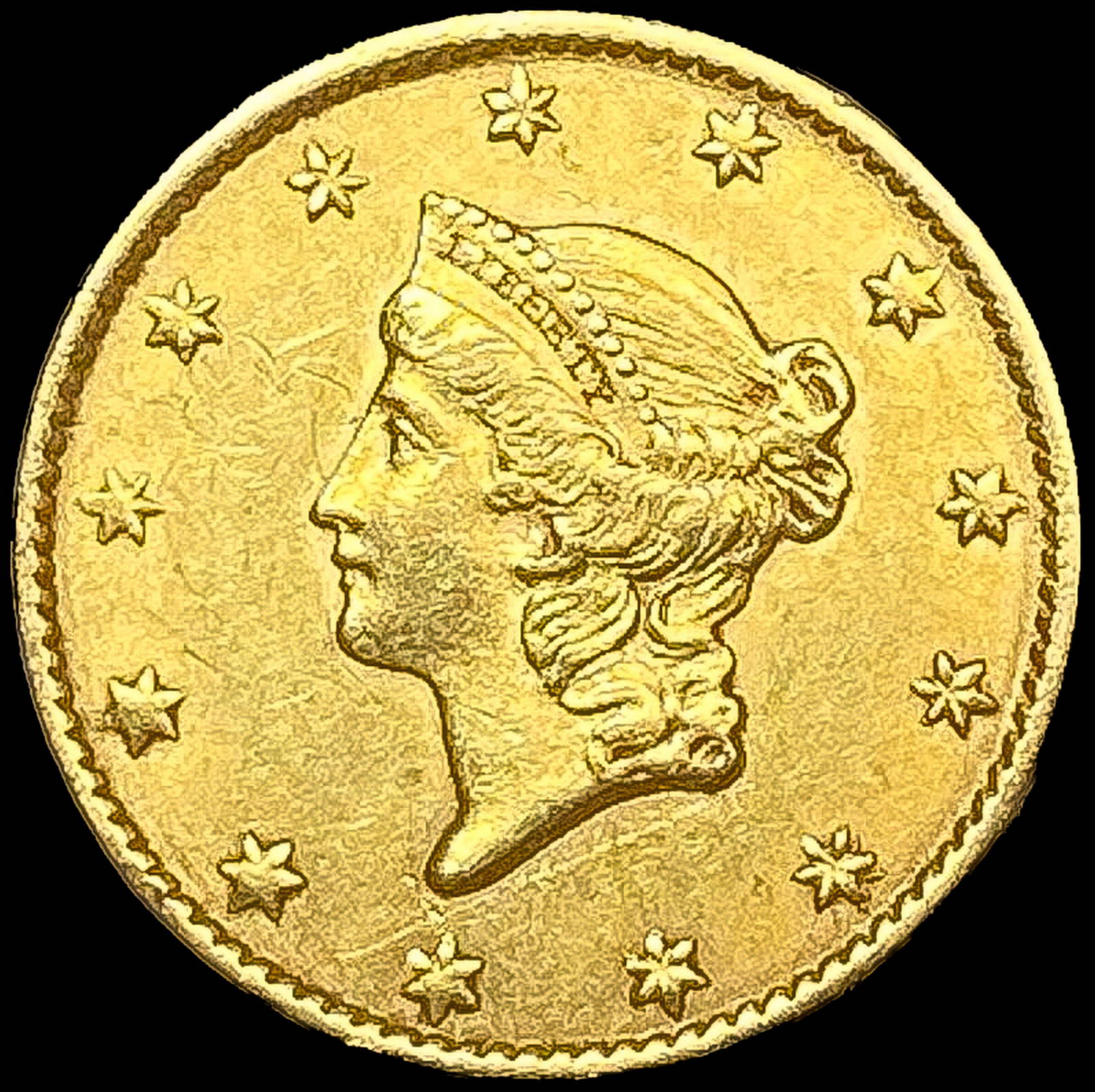 1849 Rare Gold Dollar Auction
