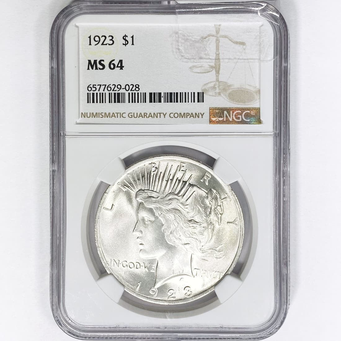 1923 Silver Peace Dollar NGC MS64 (1 of 2)