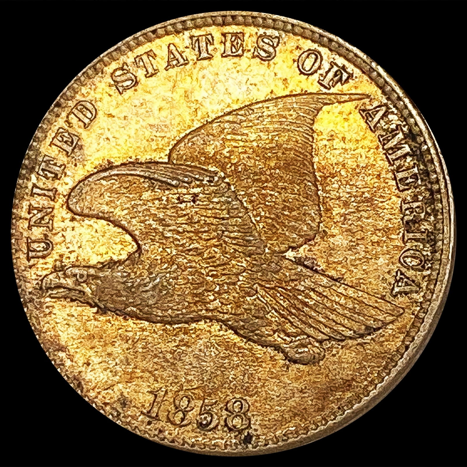 1858 Sm Ltrs Flying Eagle Cent NEARLY UNCIRCULATED (1 of 2)