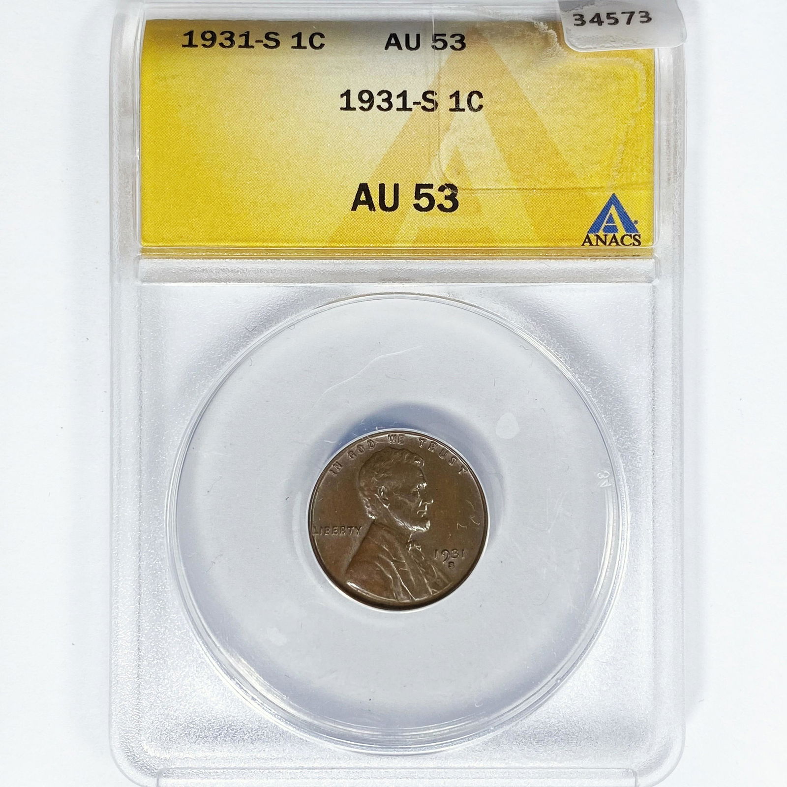 1931-S Wheat Cent ANACS AU53 (1 of 2)