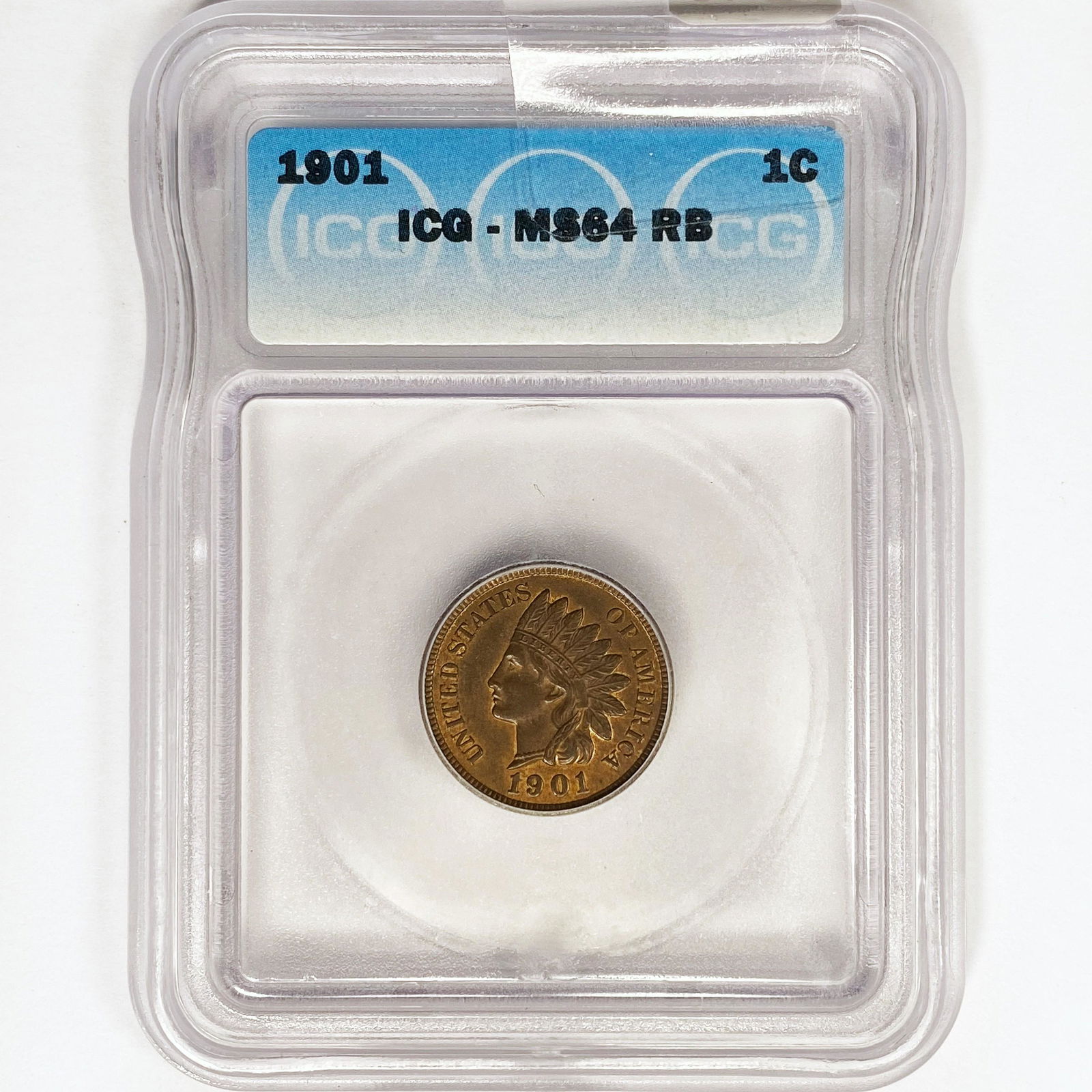 1901 Indian Head Cent ICG MS64 RB (1 of 2)