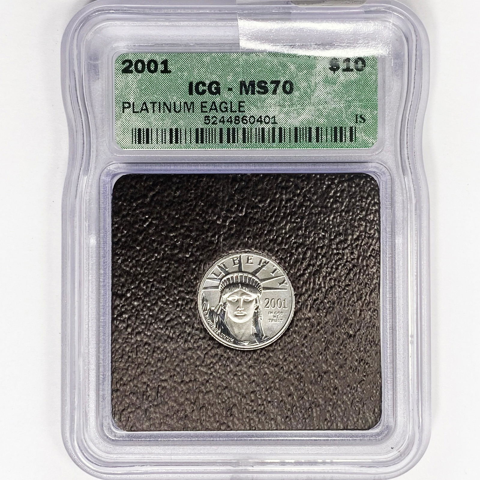 2001 $10 1/10oz American Platinum Eagle ICG MS70 (1 of 2)
