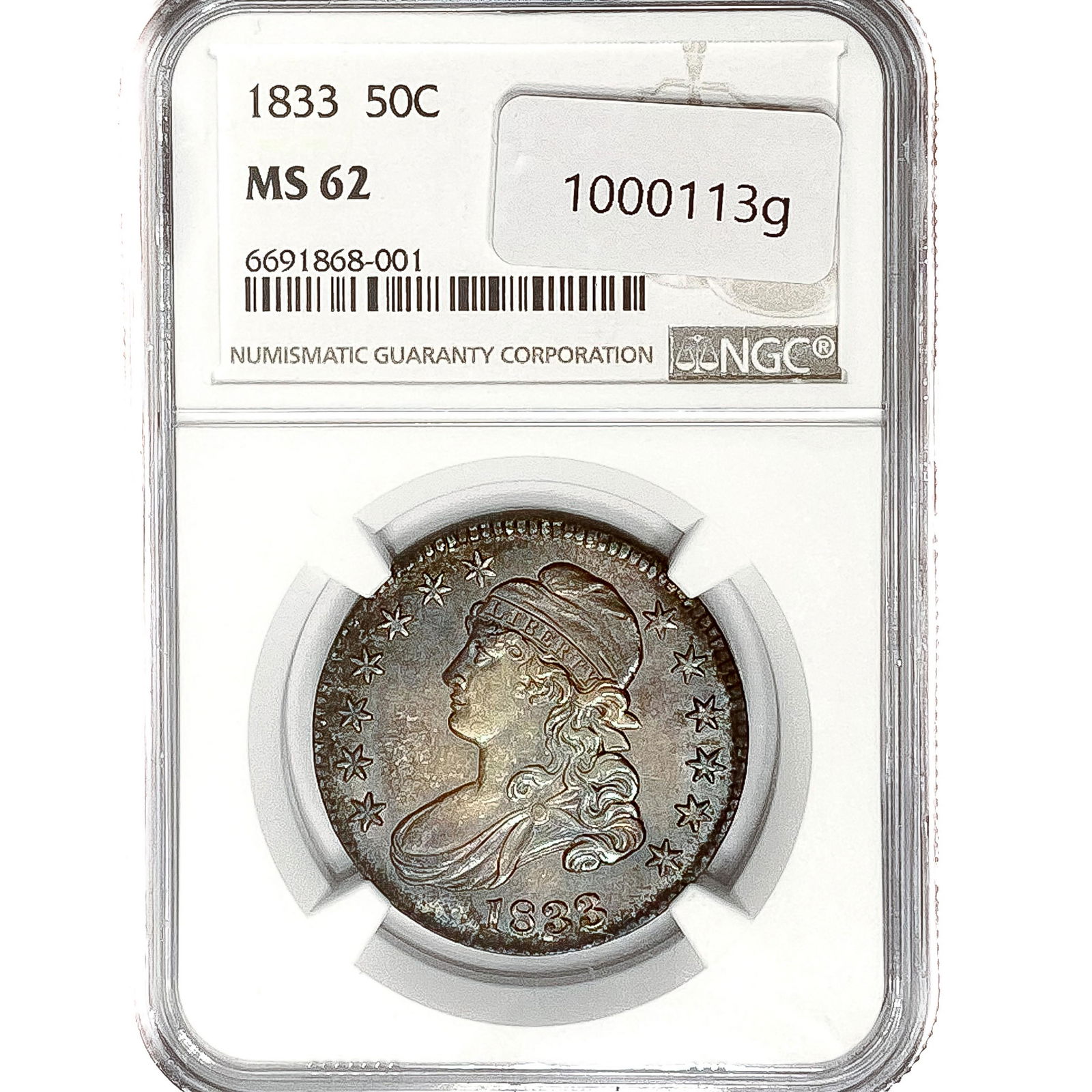 1833 Capped Bust Half Dollar NGC MS62 (1 of 2)
