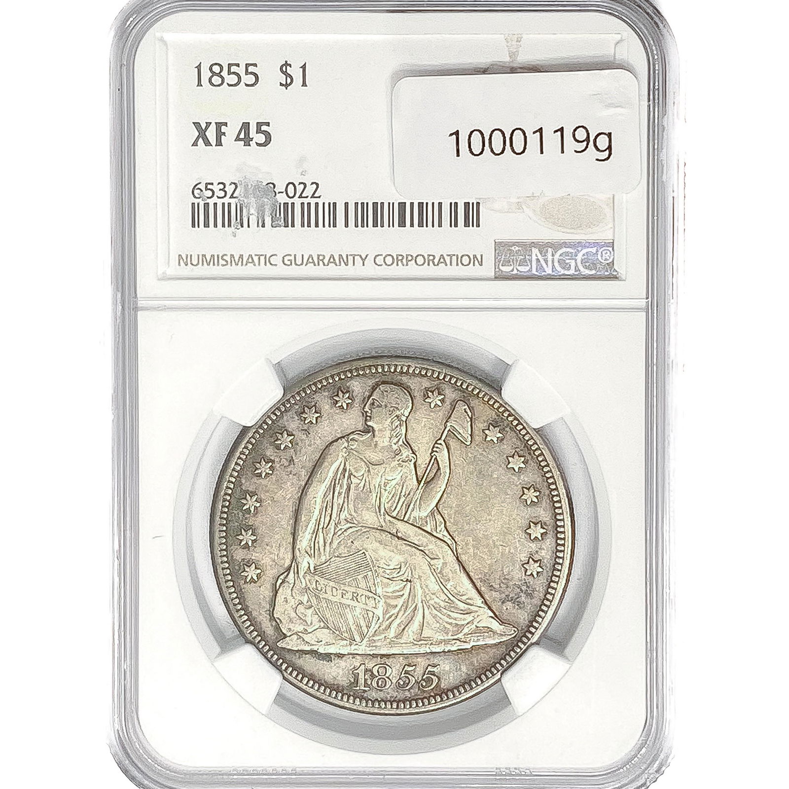 1855 Seated Liberty Dollar NGC XF45 (1 of 2)