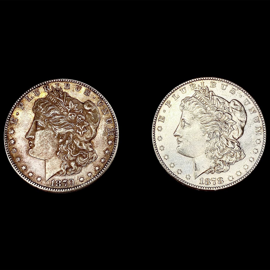 (2) Morgan Silver Dollars (1878-S, 1879-S) UNCIRC (1 of 2)