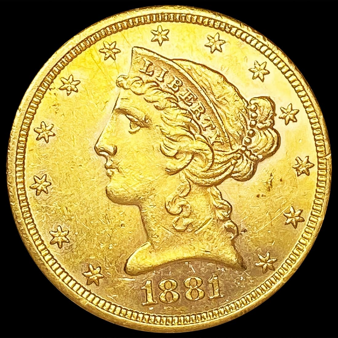 1881-S $5 Gold Half Eagle UNCIRCULATED (1 of 2)