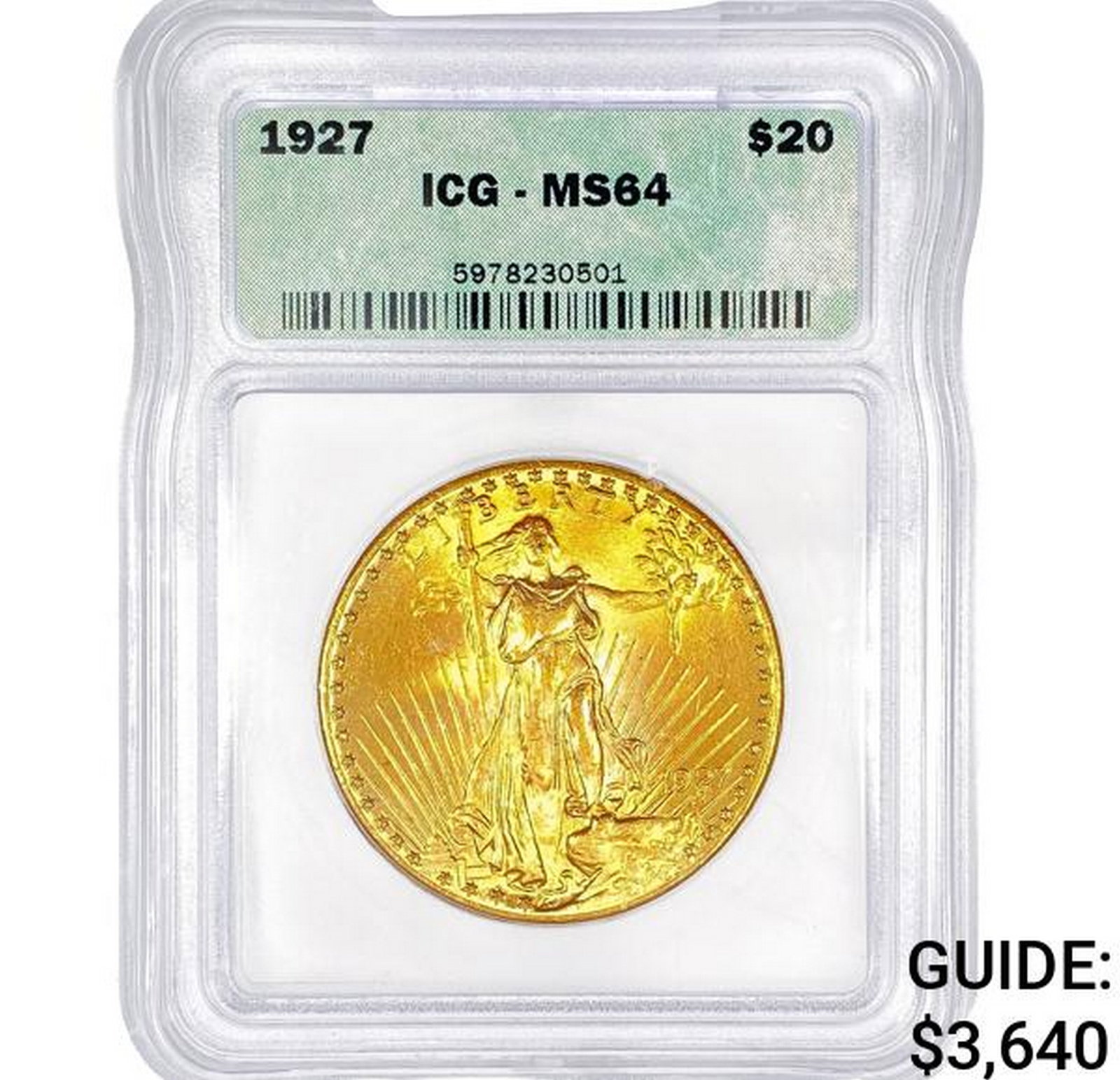 1927 SG $20 Gold Double Eagle ICG MS64: 1927 SG $20 Gold Double Eagle ICG MS64