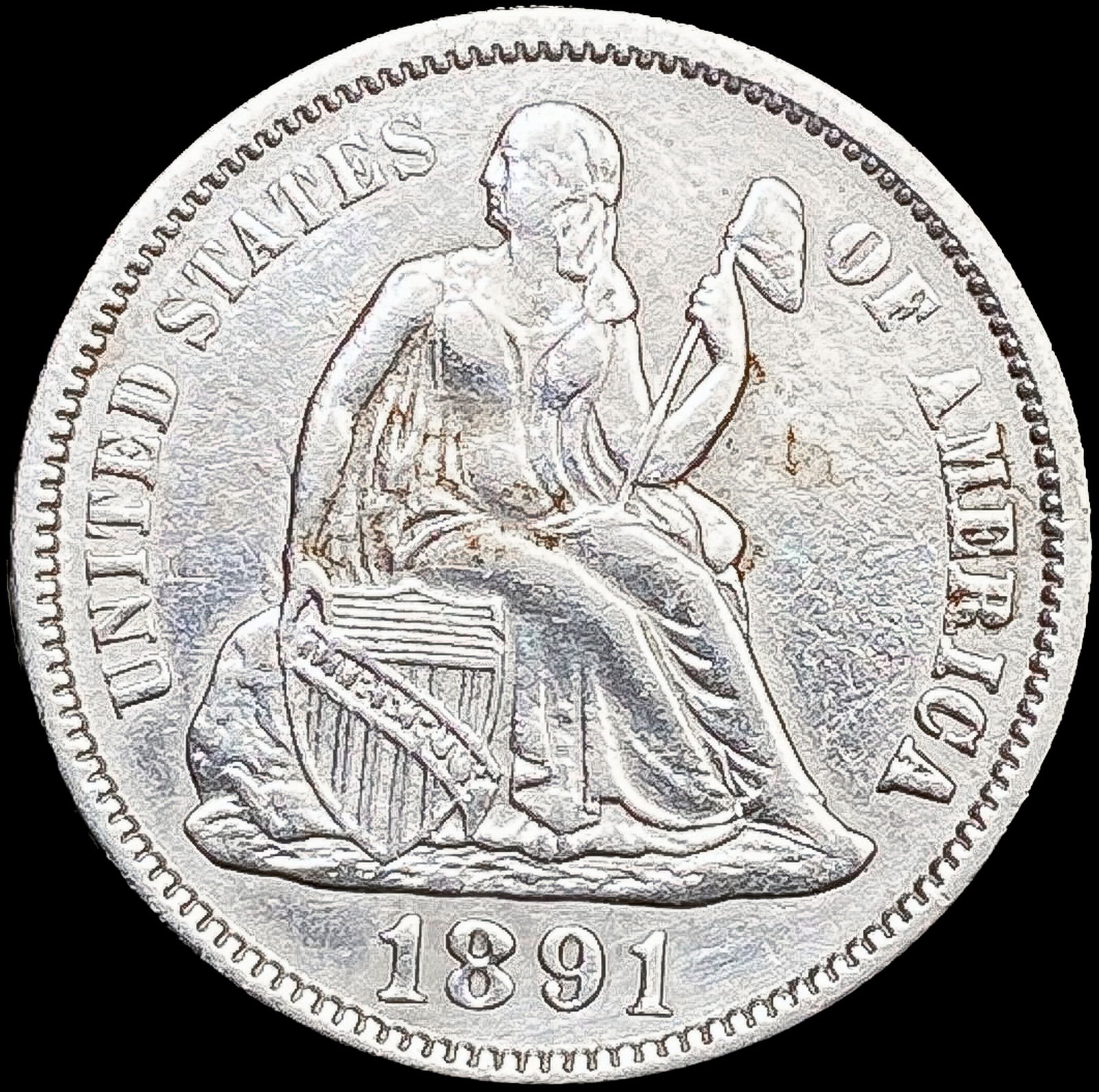 1891 Seated Liberty Dime CLOSELY UNCIRCULATED (1 of 2)