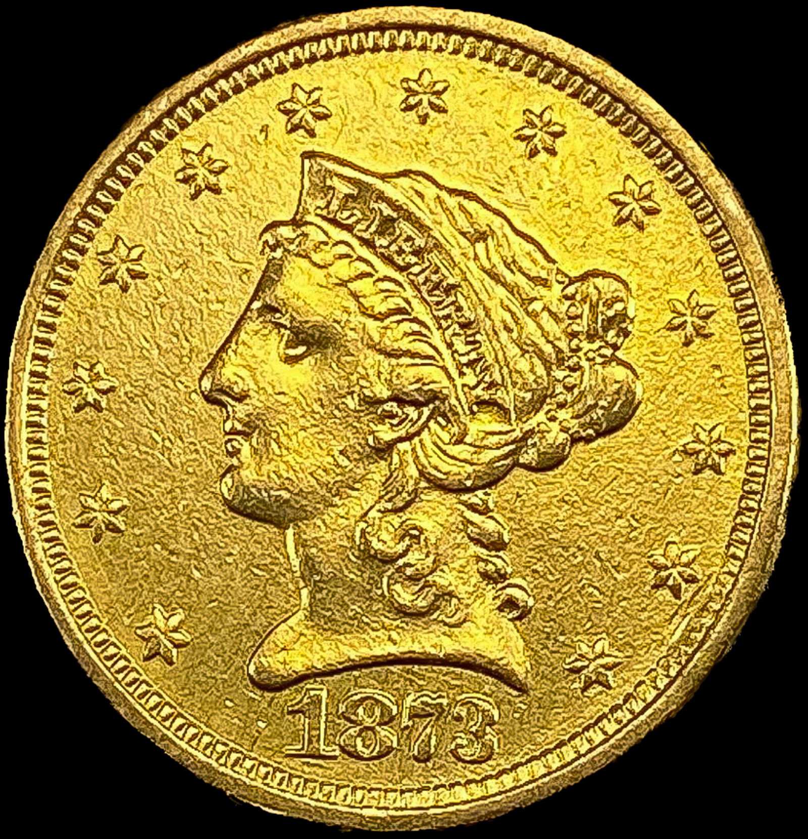 1873 $2.50 Gold Quarter Eagle UNCIRCULATED (1 of 2)