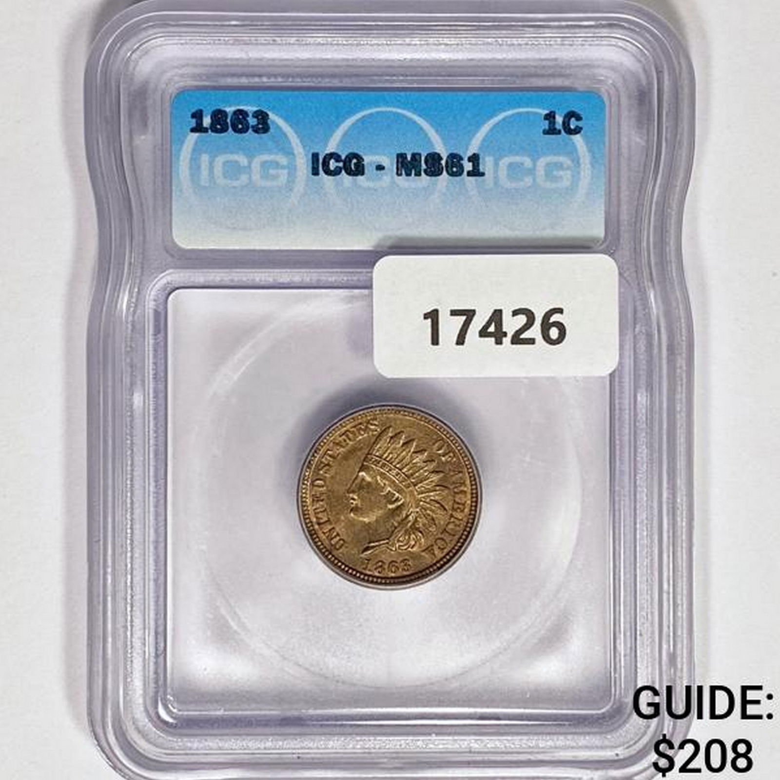 1863 Indian Head Cent ICG MS61 (1 of 2)