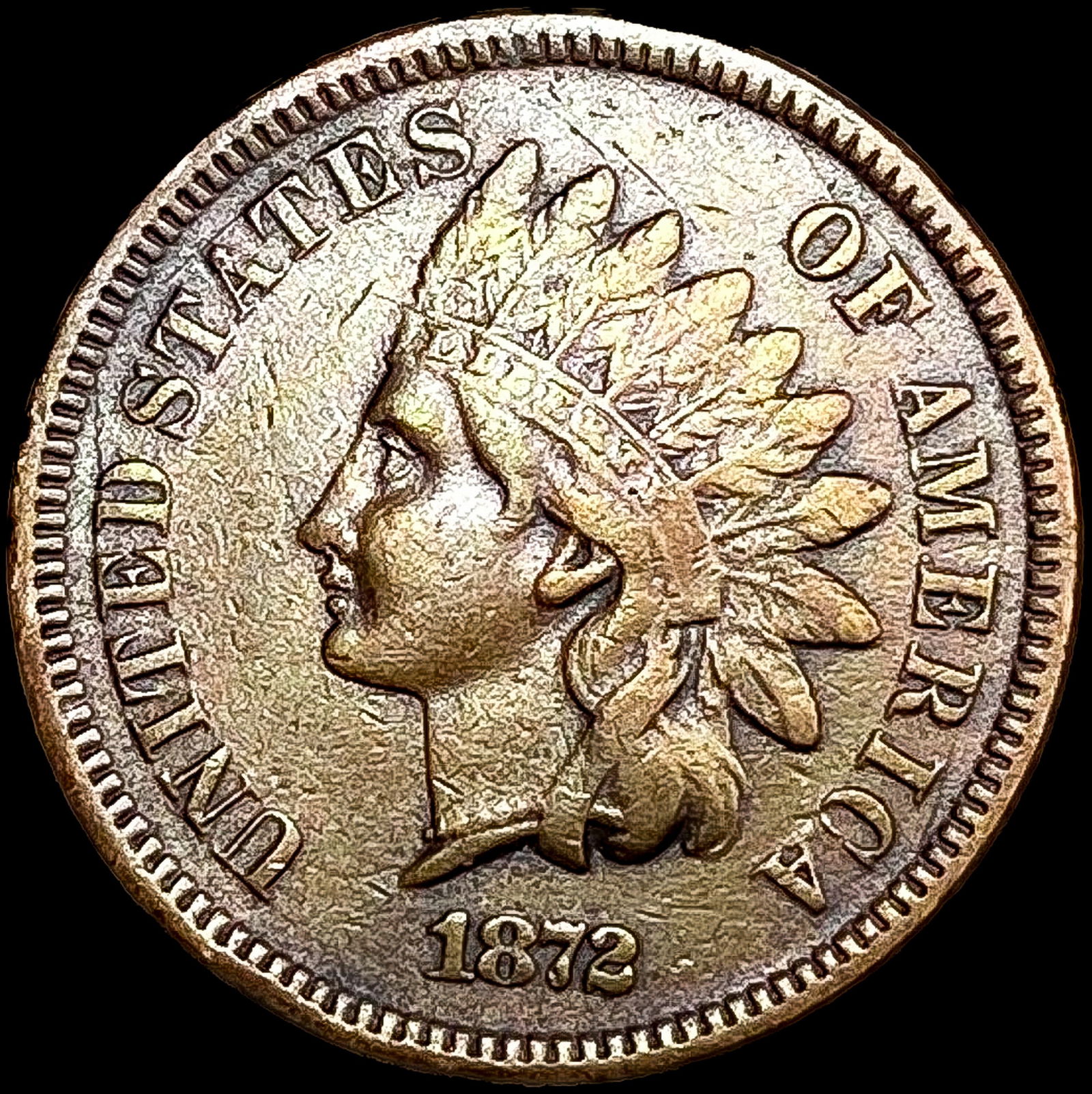 1872 Indian Head Cent ABOUT UNCIRCULATED (1 of 2)