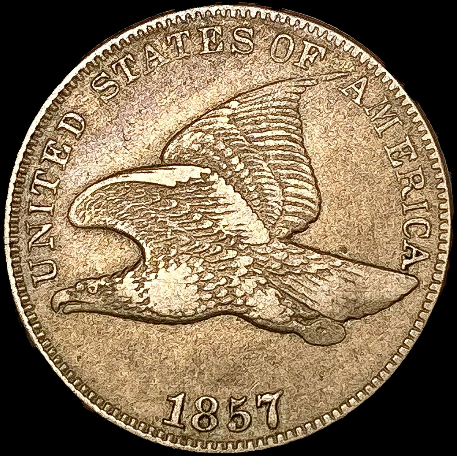 1857 Flying Eagle Cent NEARLY UNCIRCULATED (1 of 2)